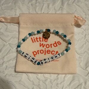 "Shine Bright" Little Words Project Bracelet in Teal and White